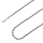 925 Sterling Silver 3.5mm Rope Diamond Cut Chain